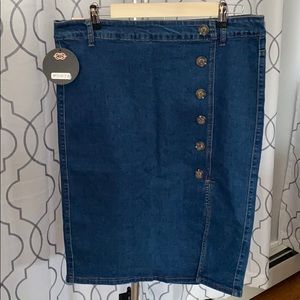 One 5 One NWT denim pencil skirt sz L